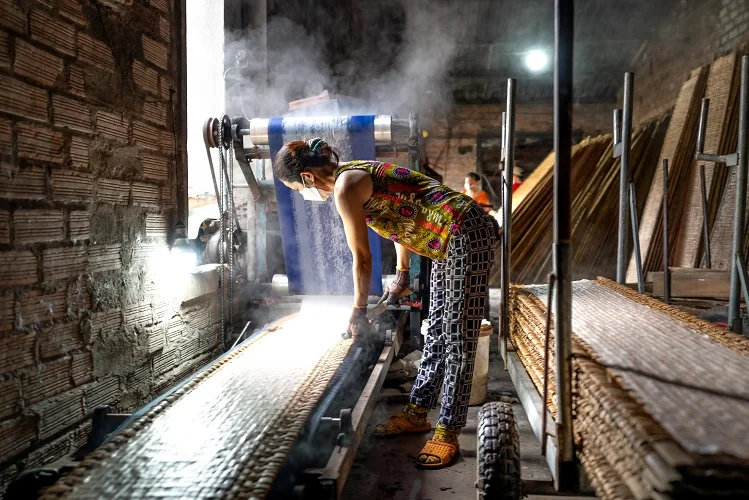 A woman working in manufacturing
