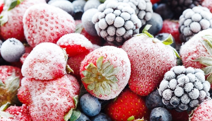Undamaged frozen fruits