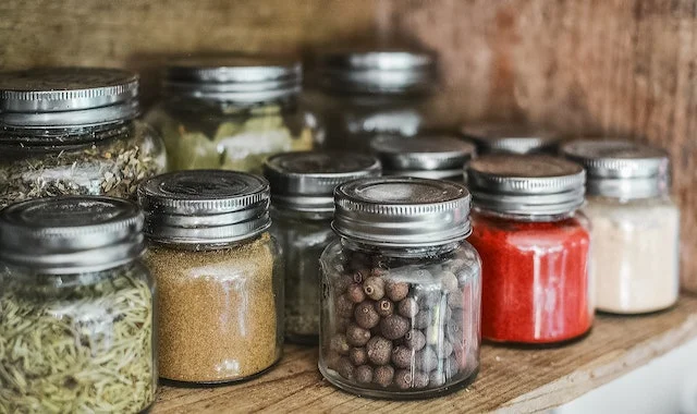 Glass jars with beans